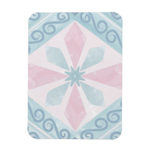 ruitvormig blauw patroon magneet