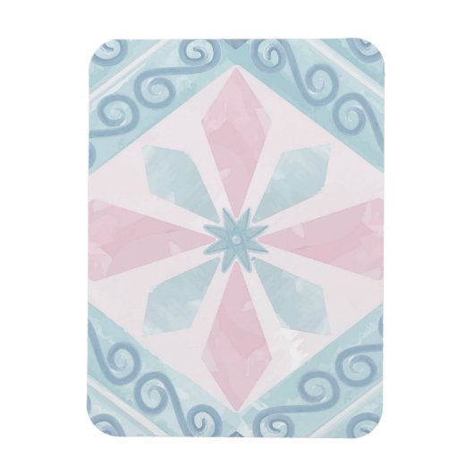 ruitvormig blauw patroon magneet (Verticaal)