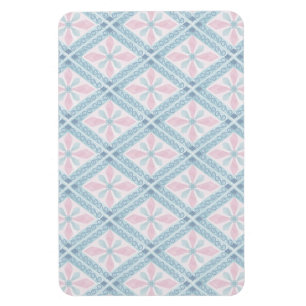 ruitvormig blauw patroon magneet