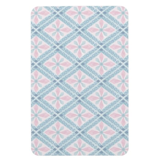 ruitvormig blauw patroon magneet (Verticaal)