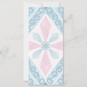 ruitvormig blauw patroon magnetische uitnodiging