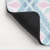 ruitvormig blauw patroon muismat (Hoek)