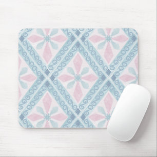 ruitvormig blauw patroon muismat