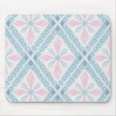 ruitvormig blauw patroon muismat (Voorkant)