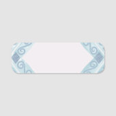 ruitvormig blauw patroon naamplaatje (Voorkant)