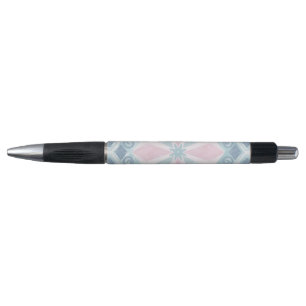 ruitvormig blauw patroon pen
