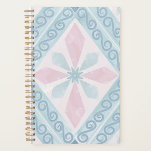 ruitvormig blauw patroon planner (Voorkant)