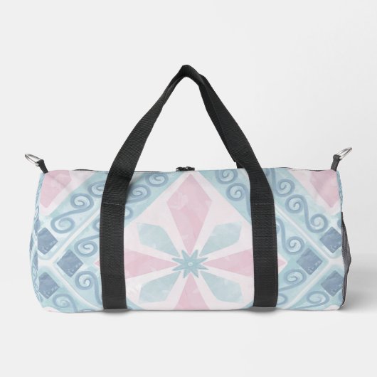 ruitvormig blauw patroon plunjezak (Voorkant)