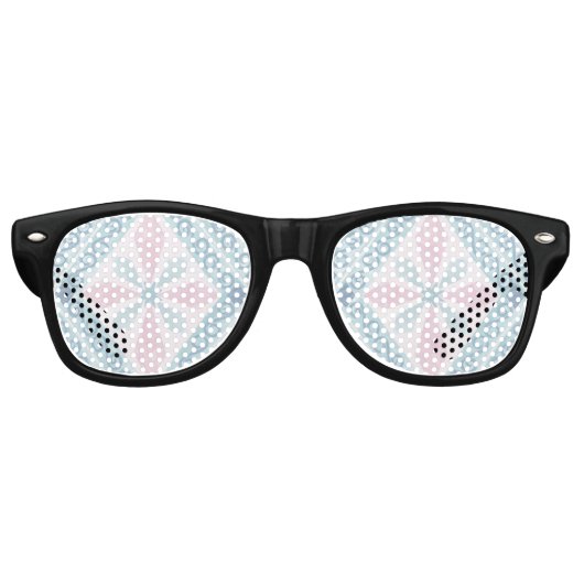 ruitvormig blauw patroon retro zonnebril (Voorkant)