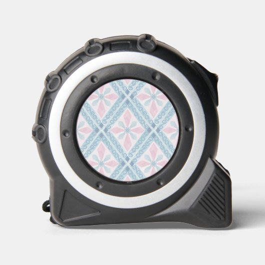 ruitvormig blauw patroon rolmaat (Voorkant)