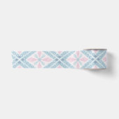 ruitvormig blauw patroon satijnen lint (Voorkant)