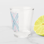 ruitvormig blauw patroon shot glas (Rechts)