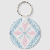 ruitvormig blauw patroon sleutelhanger (Achterkant)