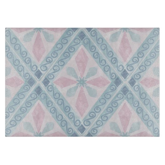 ruitvormig blauw patroon snijplank (Voorkant)