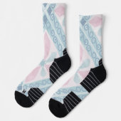 ruitvormig blauw patroon sokken (Links)