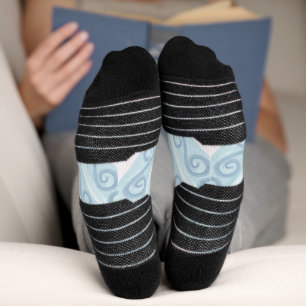 ruitvormig blauw patroon sokken