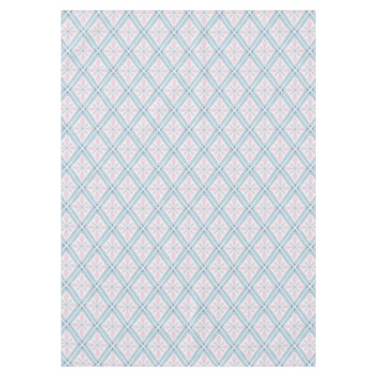 ruitvormig blauw patroon tafelkleed (Voorkant)