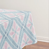 ruitvormig blauw patroon tafelkleed (Voorbeeld)