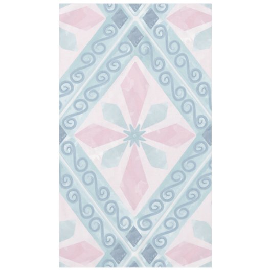 ruitvormig blauw patroon tafelkleed (Voorkant)