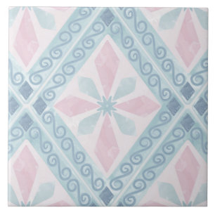 ruitvormig blauw patroon tegeltje