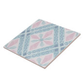 ruitvormig blauw patroon tegeltje (Zijkant)