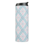 ruitvormig blauw patroon thermosbeker (Gedraaid links)