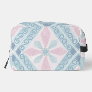 ruitvormig blauw patroon toilettasje
