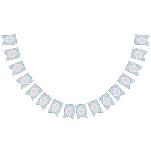 ruitvormig blauw patroon vlaggetjes