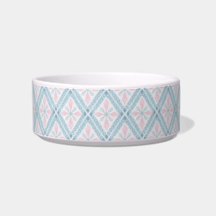 ruitvormig blauw patroon voerbakje