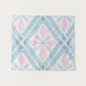 ruitvormig blauw patroon wandkleed (Voorkant (horizontaal))
