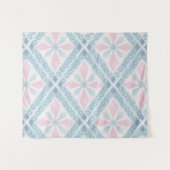 ruitvormig blauw patroon wandkleed (Voorkant (horizontaal))