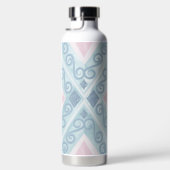 ruitvormig blauw patroon waterfles (Rechts)