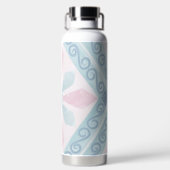 ruitvormig blauw patroon waterfles (Achterkant)