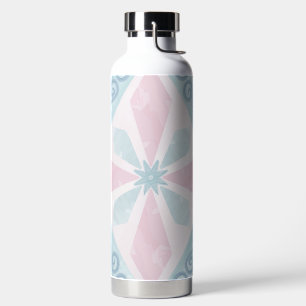 ruitvormig blauw patroon waterfles