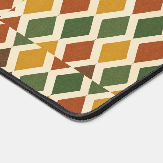 Ruitvormig geometrisch raster - 70s retro rooster bureaumat (Hoek)