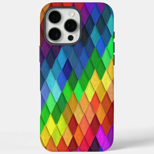 Ruitvormig geometrisch regenboogpatroon Case-Mate iPhone case (Achterkant)
