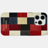Ruitvormig landelijk raster – Getextureerde verfij Case-Mate iPhone Case (Achterkant (horizontaal))