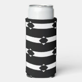 Ruitvormig zwart-wit seltzer blikjeskoeler (Seltzer Voorkant)