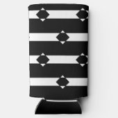 Ruitvormig zwart-wit seltzer blikjeskoeler (Achterkant)