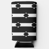 Ruitvormig zwart-wit seltzer blikjeskoeler (Voorkant)