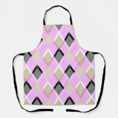 Ruitvormige buitenkant lila schort (Voorkant)