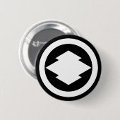 Ruitvormige dennenbast in cirkel ronde button 5,7 cm (Voorkant /achterkant)