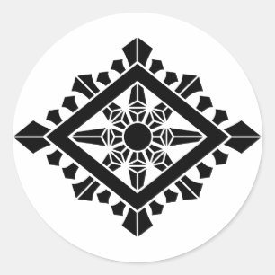 Ruitvormige dharmachakra ronde sticker