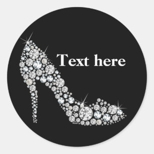 ruitvormige hooghaken glitter elegant ronde sticker