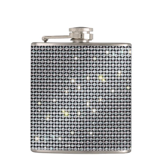 Ruitvormige kolven, briljante kolf, wit kristal heupfles (Voorkant)