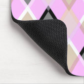 Ruitvormige patroonkussen buiten lila muismat (Hoek)