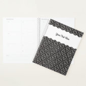 Ruitvormige witte scrollers op zwart planner (Display)