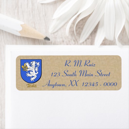 Ruiz Heraldic Shield Etiket (Insitu)