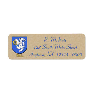Ruiz Heraldic Shield Etiket