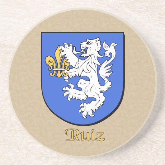 Ruiz Heraldic Shield Zandsteen Onderzetter (Voorkant)